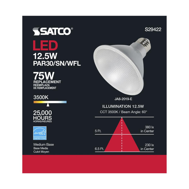 Satco S29422 / 12.5W / PAR30SN / Neutral White / LED / 60' / 935 / 120V / Box