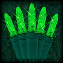 Holiday Lighting G61346 50 minibombillas LED M5 con espaciado de 6", cable verde de 23 pies, 120 VCA