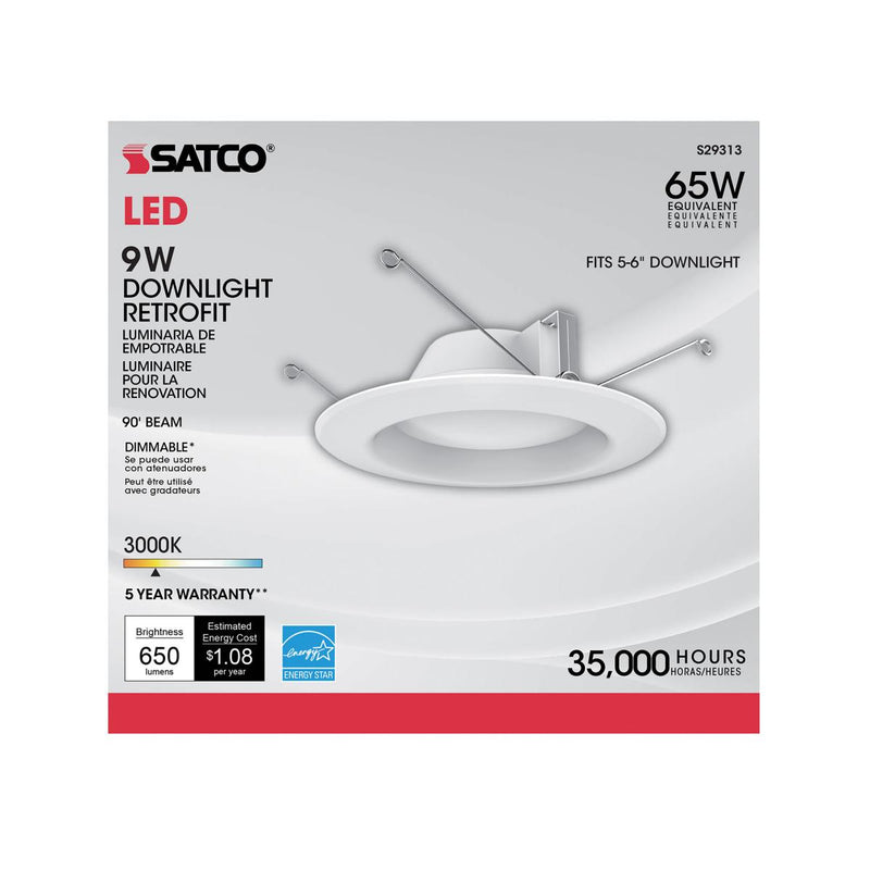 Satco S29313 / 9.8W / Redondo / Blanco Cálido / LED / RDL/5-6 / 30K /120V / Caja