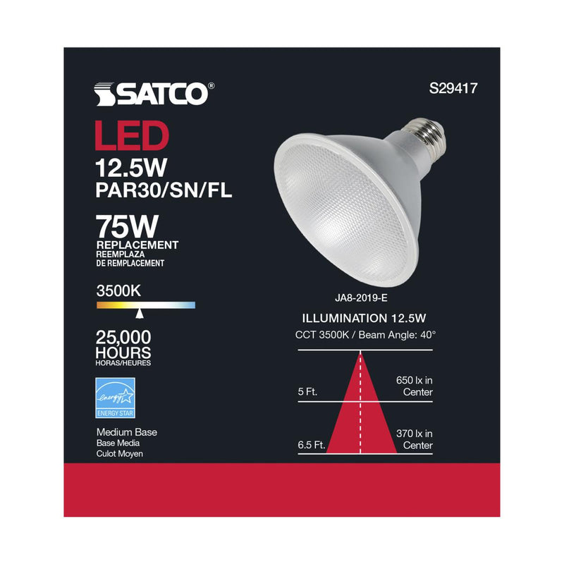 Satco S29417 / 12.5W / PAR30SN / Neutral White / LED / 40' / 935 / 120V / Box