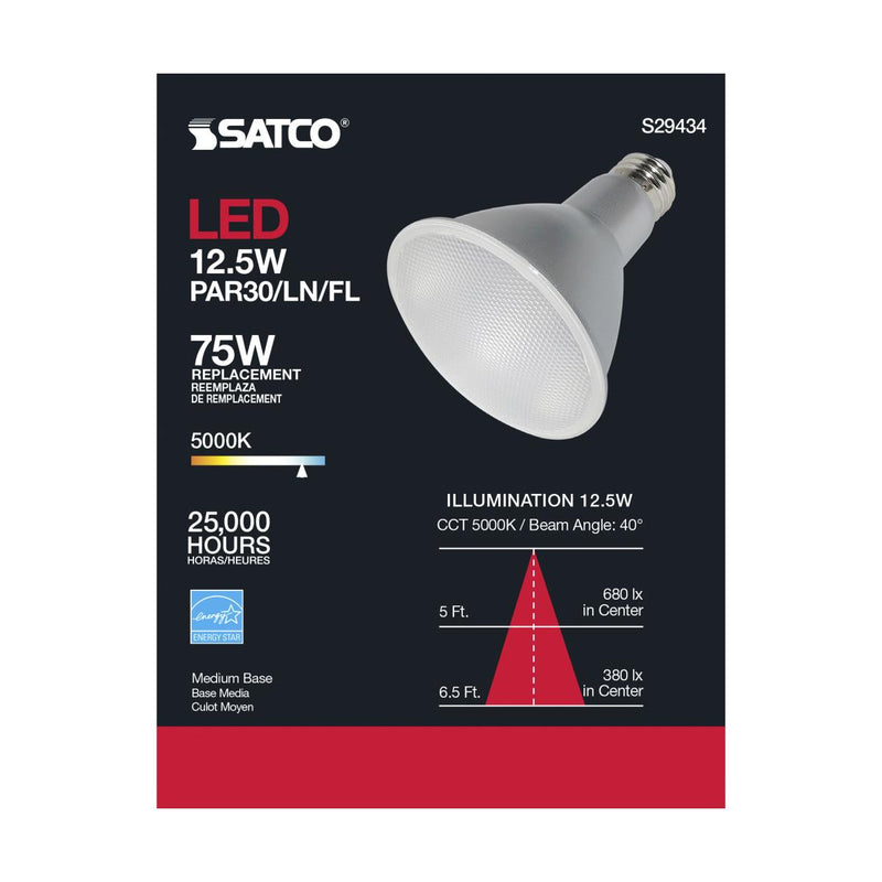 Satco S29434 / 12.5W / PAR30LN / Natural Light / LED / 40' / 950 / 120V / Box